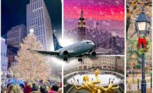foto di New York a Natale con aereo
